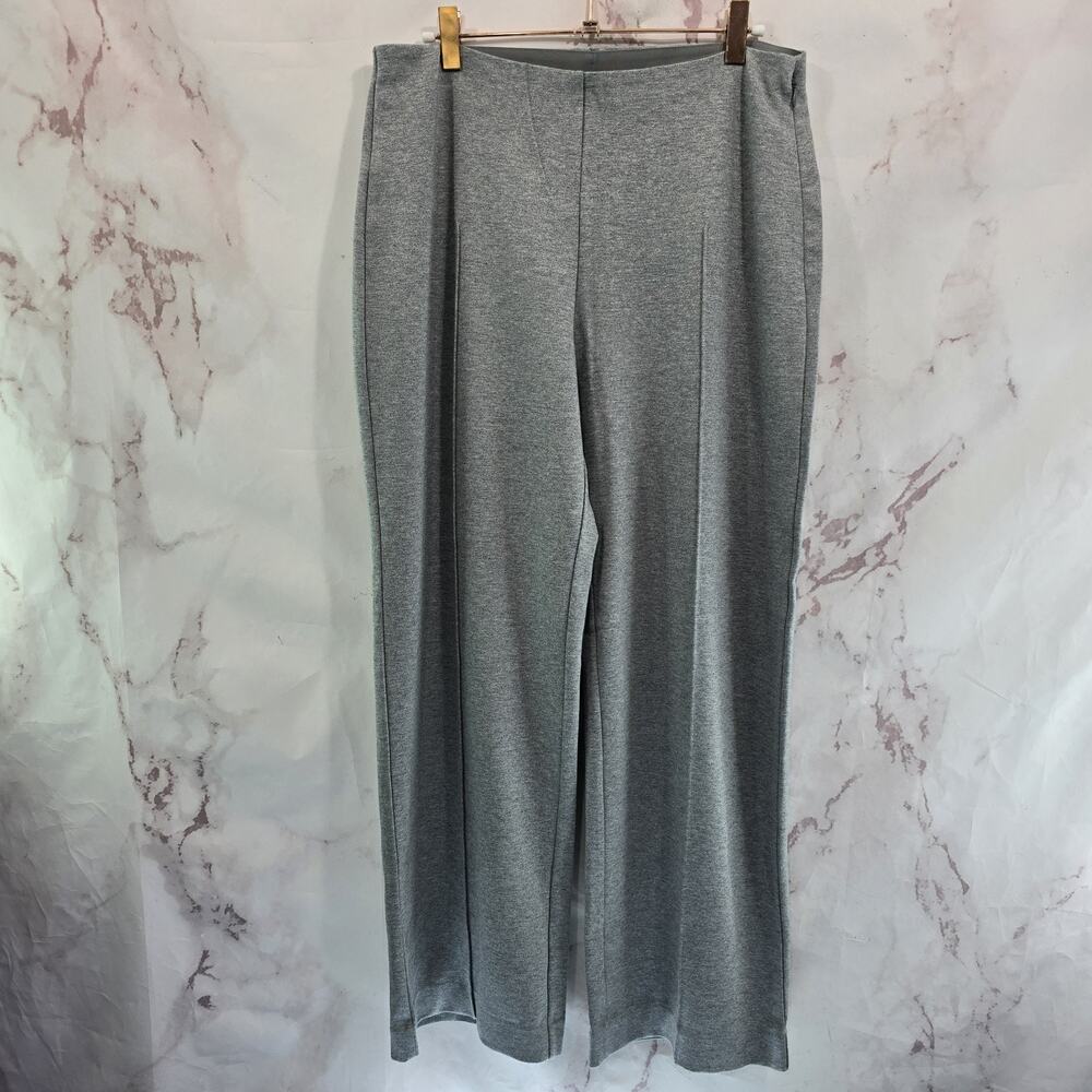 Everlane Dream Pants Womens Medium Wide Leg Heather Gray High Rise Ponte Zip